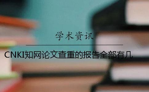 CNKI知網論文查重的報告全部有幾份？