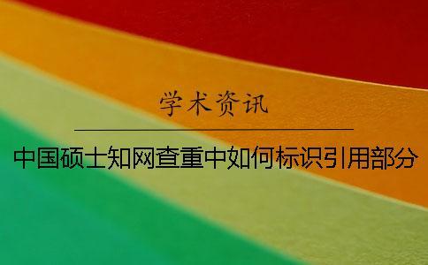 中國碩士知網查重中如何標識引用部分才能被知網查重系統識別？