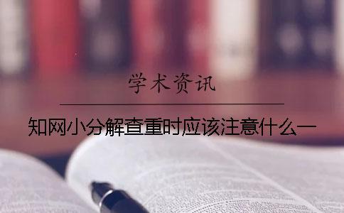 學術小分解查重時應該注意什么？一