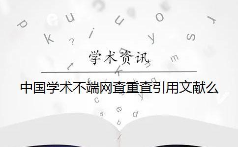 中國學(xué)術(shù)不端網(wǎng)查重查引用文獻(xiàn)么